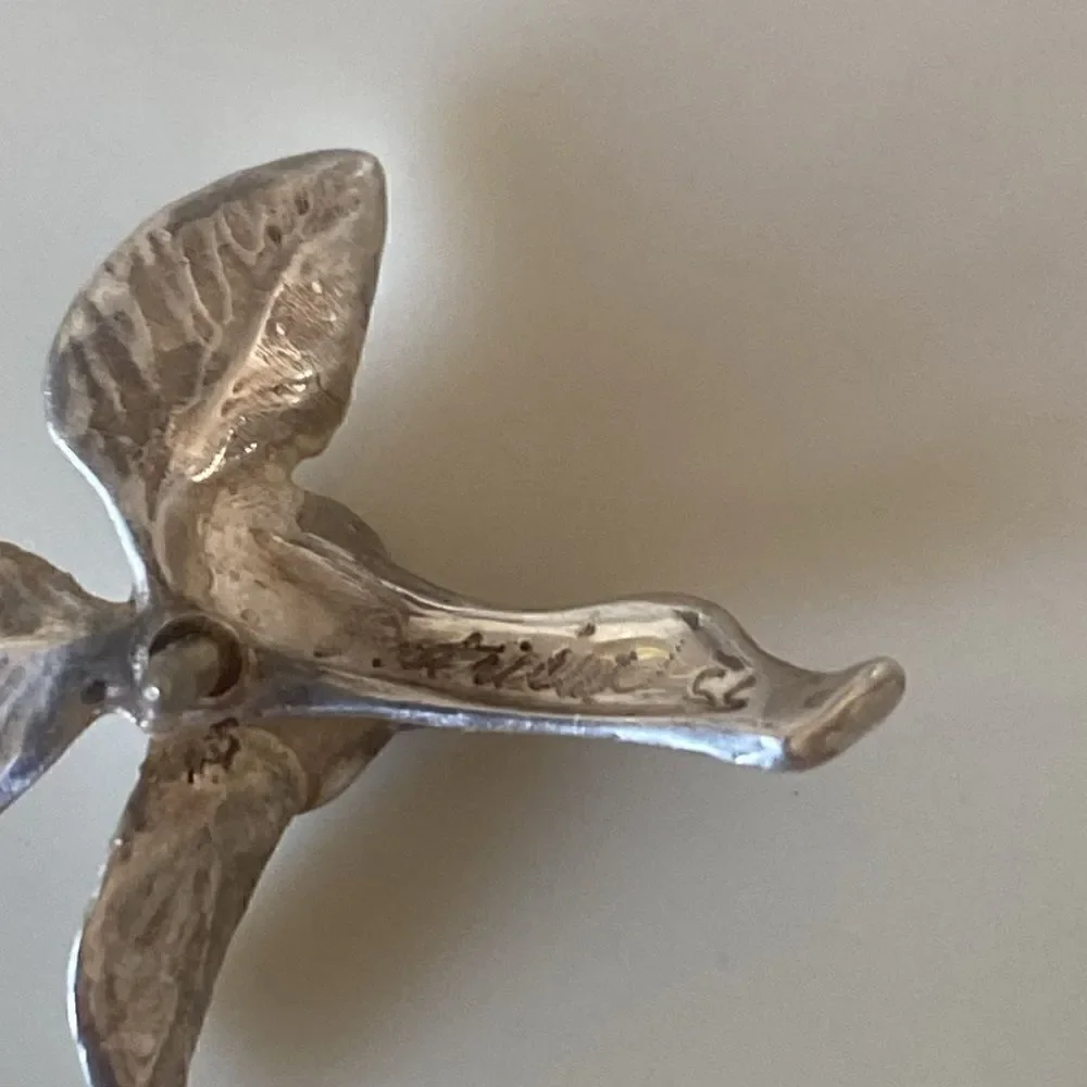 Signed SS trillium pin